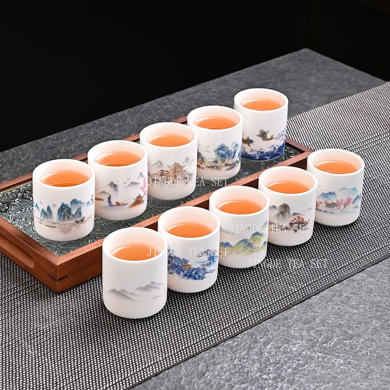 Coffee Tea Set Up - Cangkir Teh Porselen Putih Cina Berbentuk