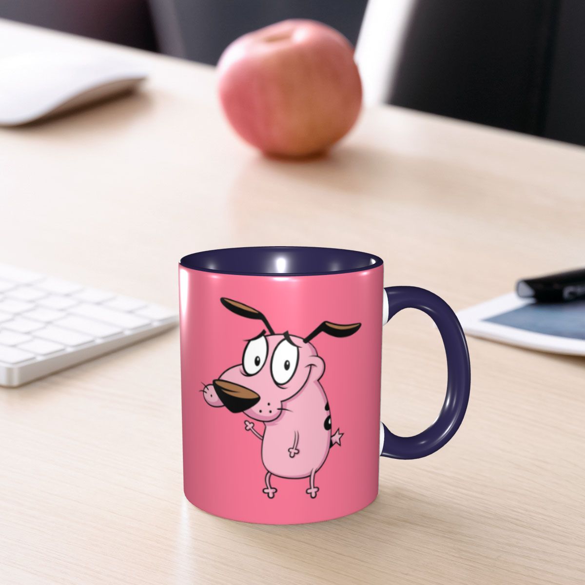 Coffee Tea Friends - Mug Kartun Anjing Pengecut C-Courage, Cangkir