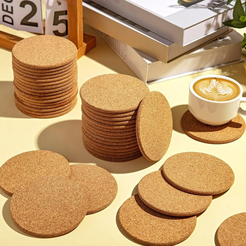 Alas Gelas Kayu Gabus Bulat Al - Coffee Tea Holders ulasan dan harga
