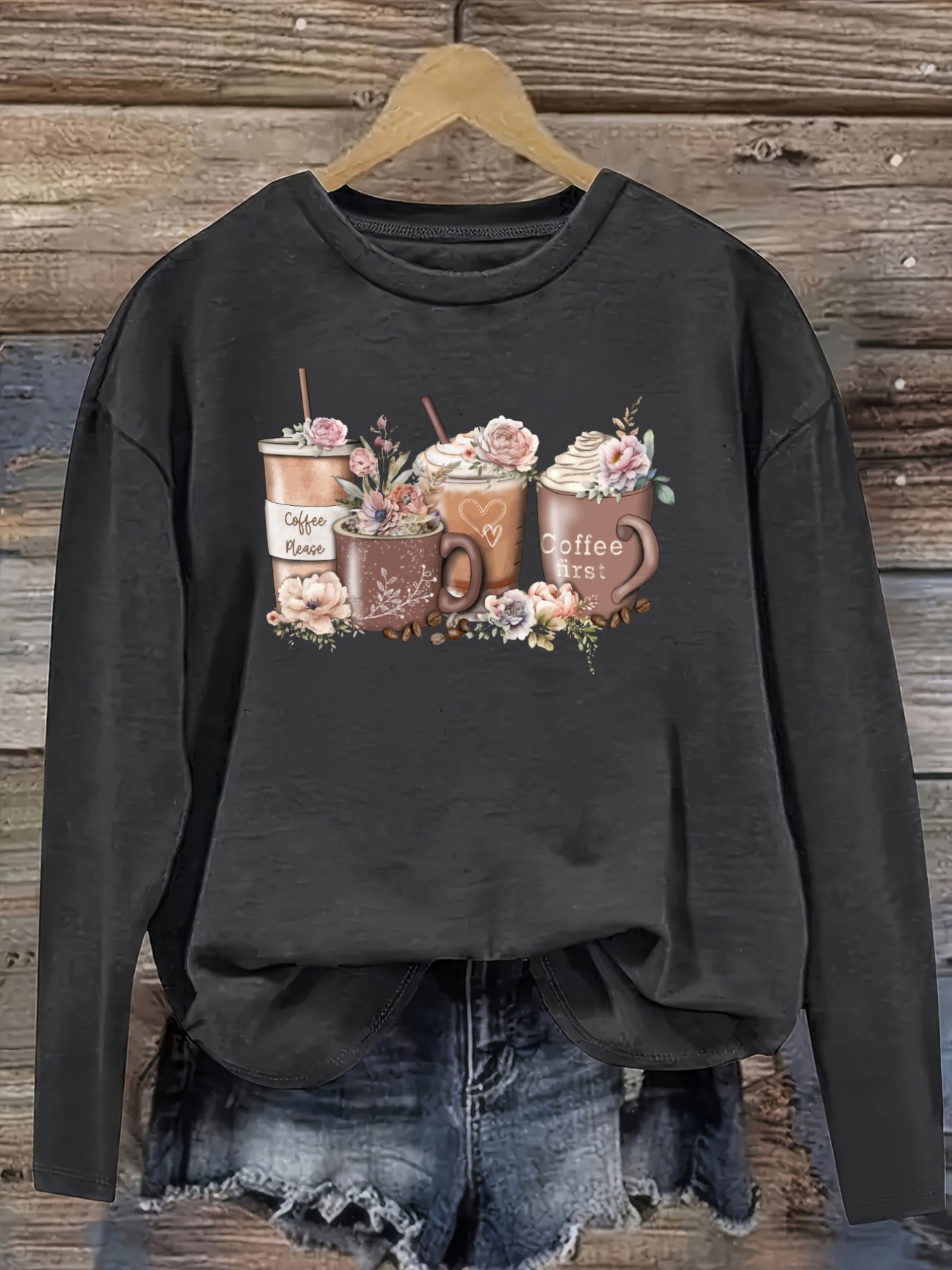 Kaos Wanita Lengan Panjang Kas - Coffee & Tea Difabis ulasan dan harga