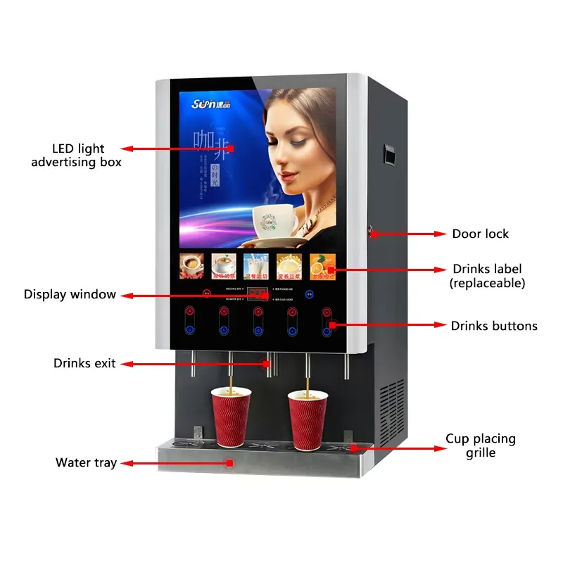 Mesin Penjual Kopi Otomatis 50 - Coffee Tea Vending Machine For Office ulasan dan harga