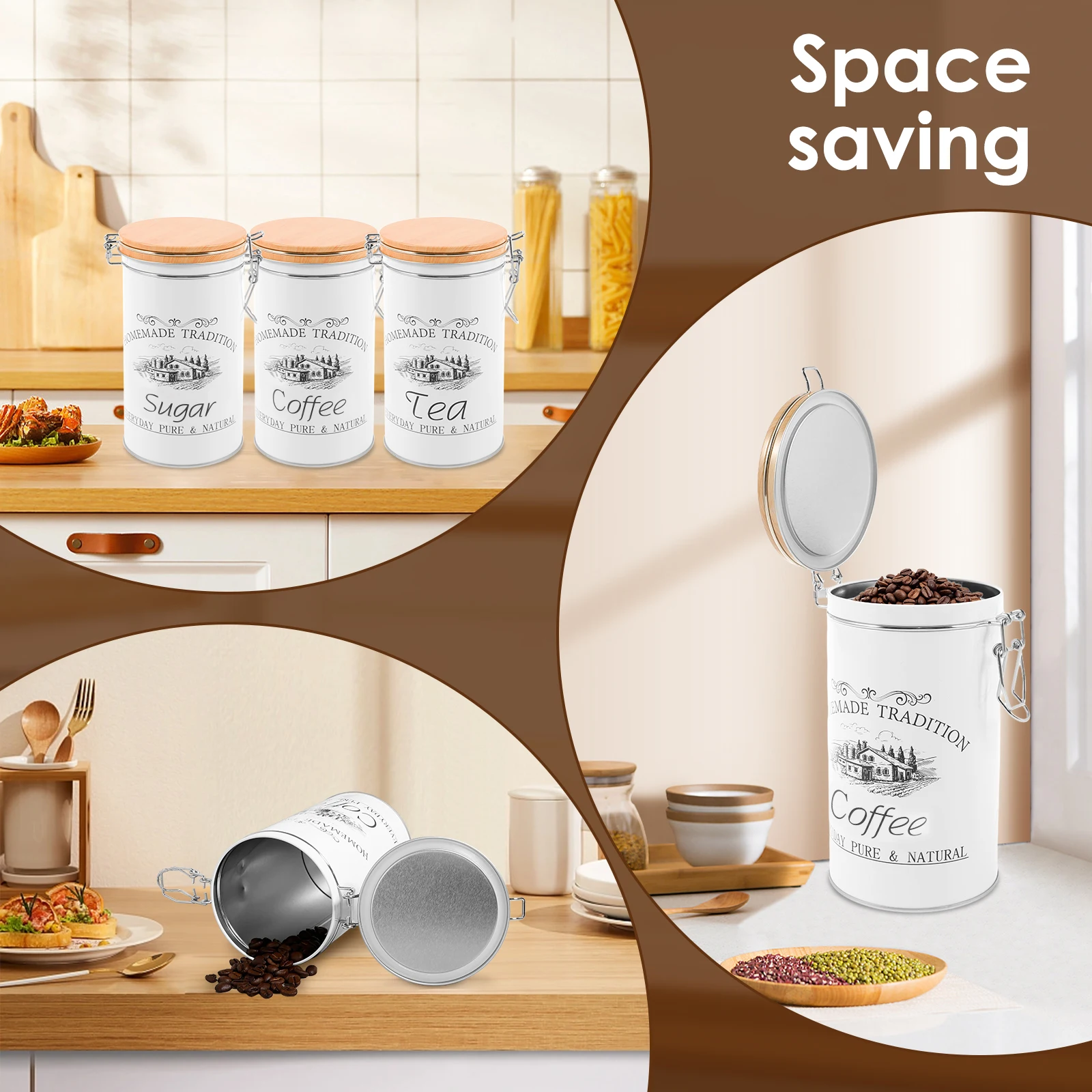 3 Buah/Set Wadah Teh Kopi Gula - Canister Coffee Sugar Tea ulasan dan harga