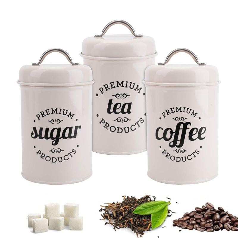 3 Buah Wadah Dapur Bulat Berba - Canister Coffee Sugar Tea ulasan dan harga