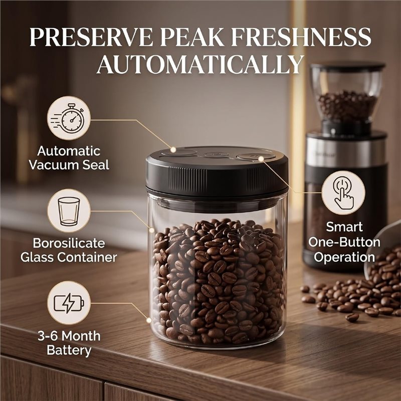 Wadah Kopi Otomatis dengan Sis - Canister Coffee Sugar Tea ulasan dan harga