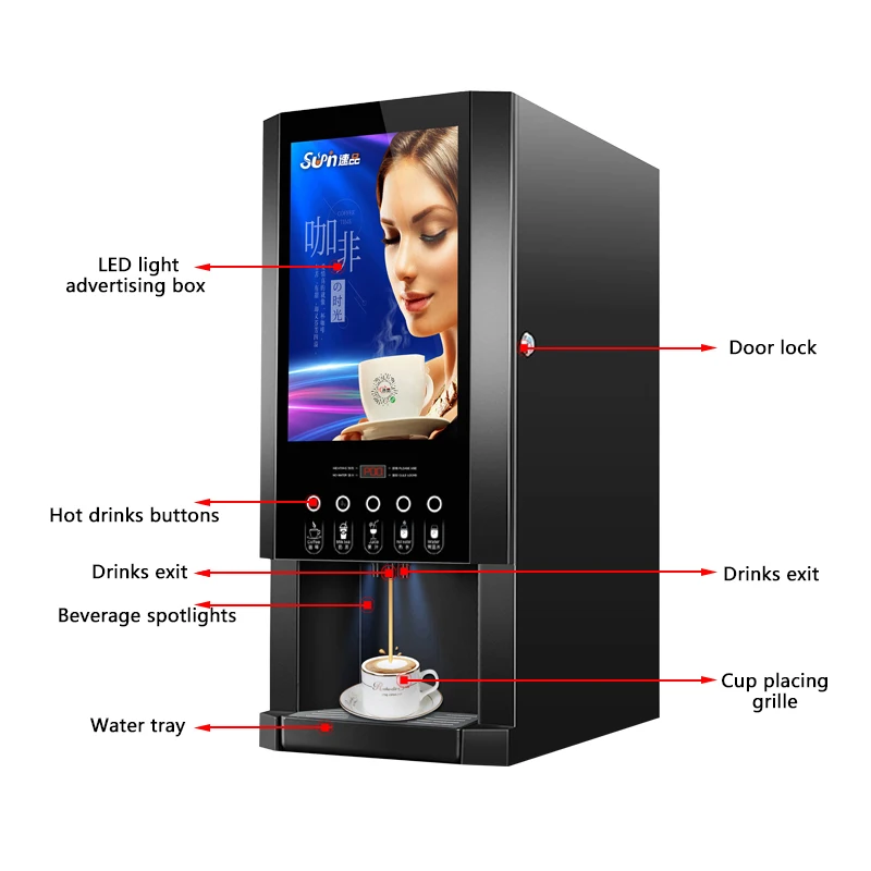 Mesin Kopi Instan Otomatis Fir - Coffee Tea Vending Machine For Office ulasan dan harga