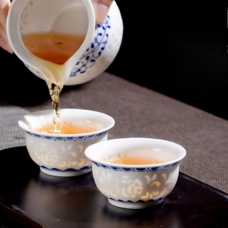 Cangkir Teh Keramik Biru Putih - Coffee Tea Set Up ulasan dan harga