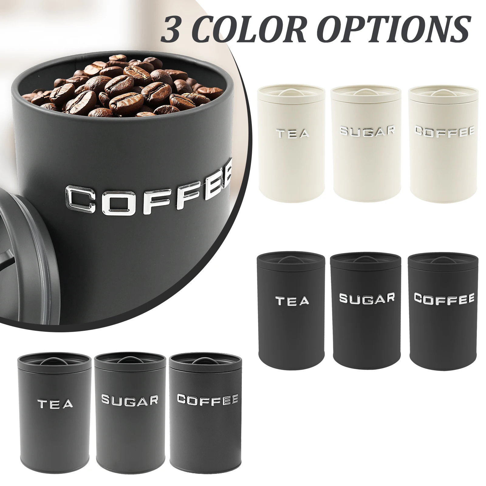 3 Pcs Stoples Logam Bulat untu - Canister Coffee Sugar Tea ulasan dan harga