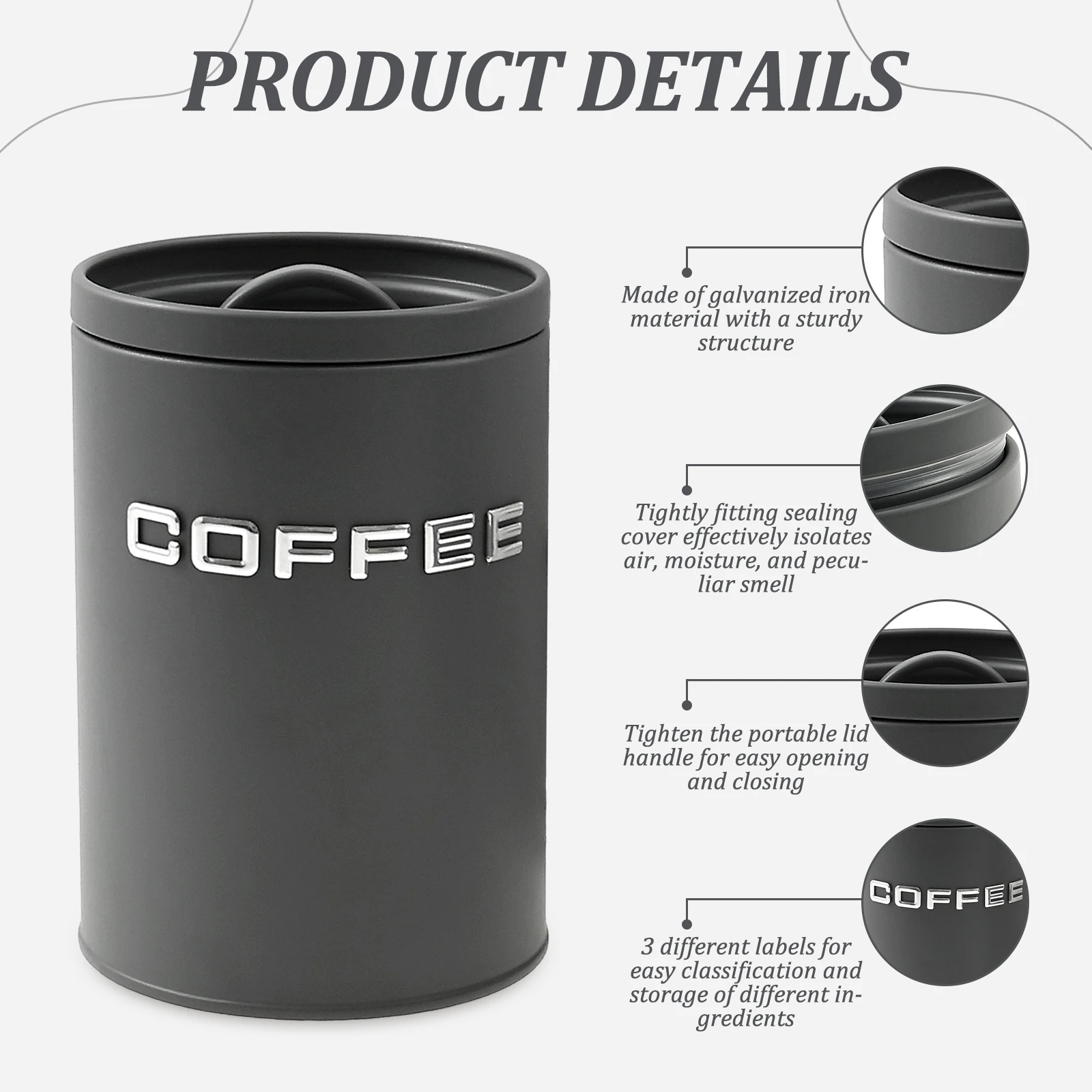 3 Pcs Stoples Logam Bulat untu - Canister Coffee Sugar Tea ulasan dan harga